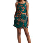 Zaccai Women's Teal Green Organza Abstract Co-ord Set - Swadesiicart
