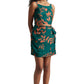 Zaccai Women's Teal Green Organza Abstract Co-ord Set - Swadesiicart