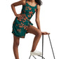 Zaccai Women's Teal Green Organza Abstract Co-ord Set - Swadesiicart