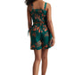 Zaccai Women's Teal Green Organza Abstract Co-ord Set - Swadesiicart