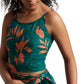 Zaccai Women's Teal Green Organza Abstract Co-ord Set - Swadesiicart