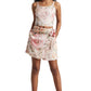 Zaccai Women's Beige Organza Floral Co-ord Set - Swadesiicart