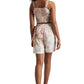 Zaccai Women's Beige Organza Floral Co-ord Set - Swadesiicart