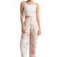 Zaccai Women's Beige Organza Floral Co-ord Set - Swadesiicart