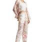Zaccai Women's Beige Organza Floral Co-ord Set - Swadesiicart