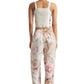 Zaccai Women's Beige Organza Floral Co-ord Set - Swadesiicart