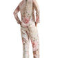 Zaccai Women's Beige Organza Floral Co-ord Set - Swadesiicart