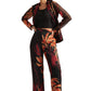 Zaccai Women's Black Organza Abstract Co-ord Set - Swadesiicart