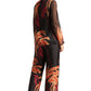 Zaccai Women's Black Organza Abstract Co-ord Set - Swadesiicart