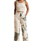 Zaccai Women's Cream Organza Floral Co-ord Set - Swadesiicart