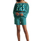 Zaccai Women's Teal Georgette Geometric Co-ord Set - Swadesiicart