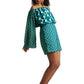 Zaccai Women's Teal Georgette Geometric Co-ord Set - Swadesiicart
