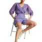 Zaccai Women's Purple Georgette Geometric Co-ord Set - Swadesiicart