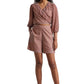 Zaccai Women's Brown Georgette Geometric Co-ord Set - Swadesiicart