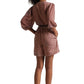 Zaccai Women's Brown Georgette Geometric Co-ord Set - Swadesiicart