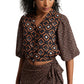 Zaccai Women's Black Georgette Geometric Co-ord Set - Swadesiicart
