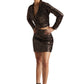 Zaccai Women's Black Poly Elastane Sequined Co-ord Set - Swadesiicart