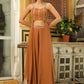 Janasya Brown Georgette Embellished Co-Ords - Swadesiicart