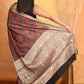 Very Much Indian Modal Silk Ajrakh Handblock Printed Natural Dyes With Designer Border Saree - Maroon | Swadesiicart
