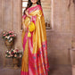 Aastha Fashion Yellow Banarasi Tissue Silk Weaving Saree