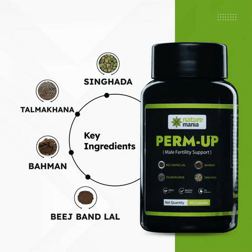 Nature Mania Perm-Up Capsules (Male Sperm Count Booster) | Swadesiicart
