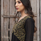 Zibaa Black Georgette Nyra Cut Chikankari Kurti - Swadesiicart