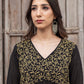 Zibaa Black Georgette Nyra Cut Chikankari Kurti - Swadesiicart
