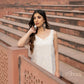 Zibaa Ivory Muslin Chikankari Co-ord Set - Swadesiicart