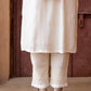 Zibaa Ivory Muslin Chikankari Co-ord Set - Swadesiicart