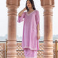 Zibaa Lilac Rayon Chikankari Co-ord Set - Swadesiicart