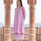 Zibaa Lilac Rayon Chikankari Co-ord Set - Swadesiicart