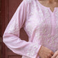 Zibaa Modal Blush Pink Long Chikankari Kurti - Swadesiicart