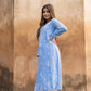 Zibaa Modal Powder Blue Long Chikankari Kurti - Swadesiicart