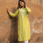 Zibaa Modal Olive Green Long Chikankari Kurti - Swadesiicart