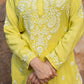 Zibaa Modal Olive Green Long Chikankari Kurti - Swadesiicart