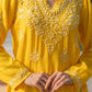 Zibaa Modal Mustard Yellow Short Chikankari Kurti - Swadesiicart