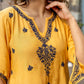 Zibaa Muslin Golden Beige Chikankari Co-ord Set - Swadesiicart