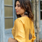 Zibaa Muslin Golden Beige Chikankari Co-ord Set - Swadesiicart