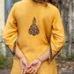 Zibaa Muslin Golden Beige Chikankari Co-ord Set - Swadesiicart