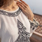 Zibaa Muslin Black & White Chikankari Co-ord Set - Swadesiicart