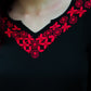 Zibaa Modal Red & Black Chikankari Kurta - Swadesiicart