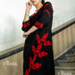 Zibaa Modal Red & Black Chikankari Kurta - Swadesiicart