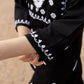 Zibaa Modal White & Black Chikankari Kurti - Swadesiicart