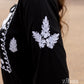Zibaa Modal White & Black Chikankari Kurti - Swadesiicart