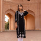 Zibaa Modal Black Chikankari Kurti - Swadesiicart