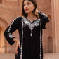 Zibaa Modal Black Chikankari Kurti - Swadesiicart