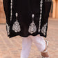 Zibaa Modal Black Chikankari Kurti - Swadesiicart