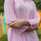 Zibaa Modal Pink Chikankari Kurti - Swadesiicart