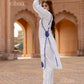 Zibaa Rayon White Chikankari Kurti - Swadesiicart