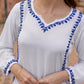Zibaa Rayon White Chikankari Kurti - Swadesiicart